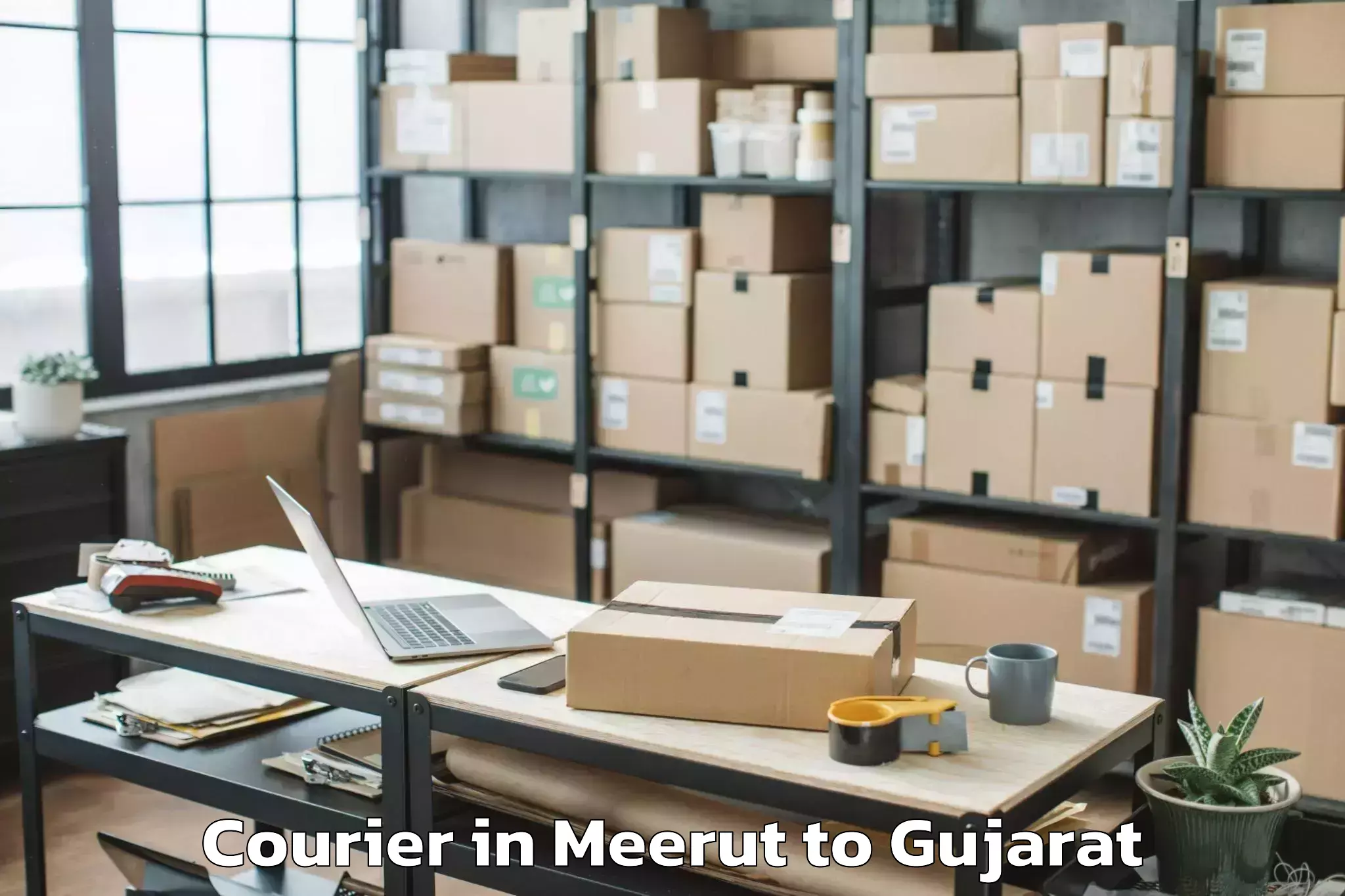 Easy Meerut to Udhana Courier Booking